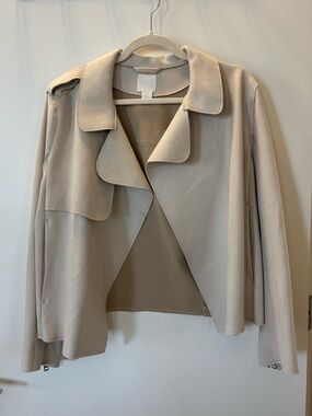 H&M Faux Suede Open-Front Jacket